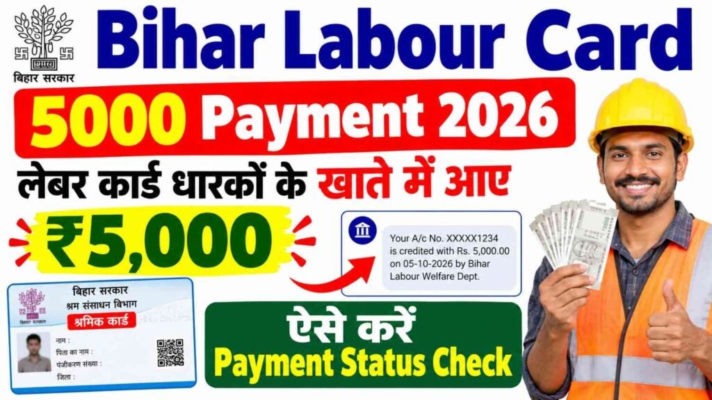 Bihar Labour Card 5000 Payment 2026