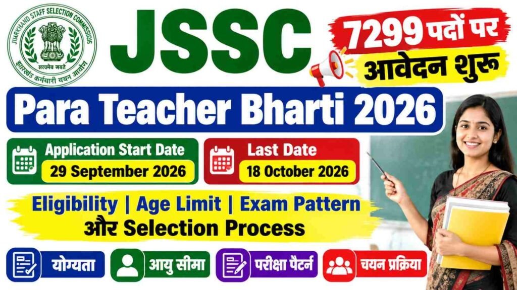 JSSC Para Teacher Bharti 2026