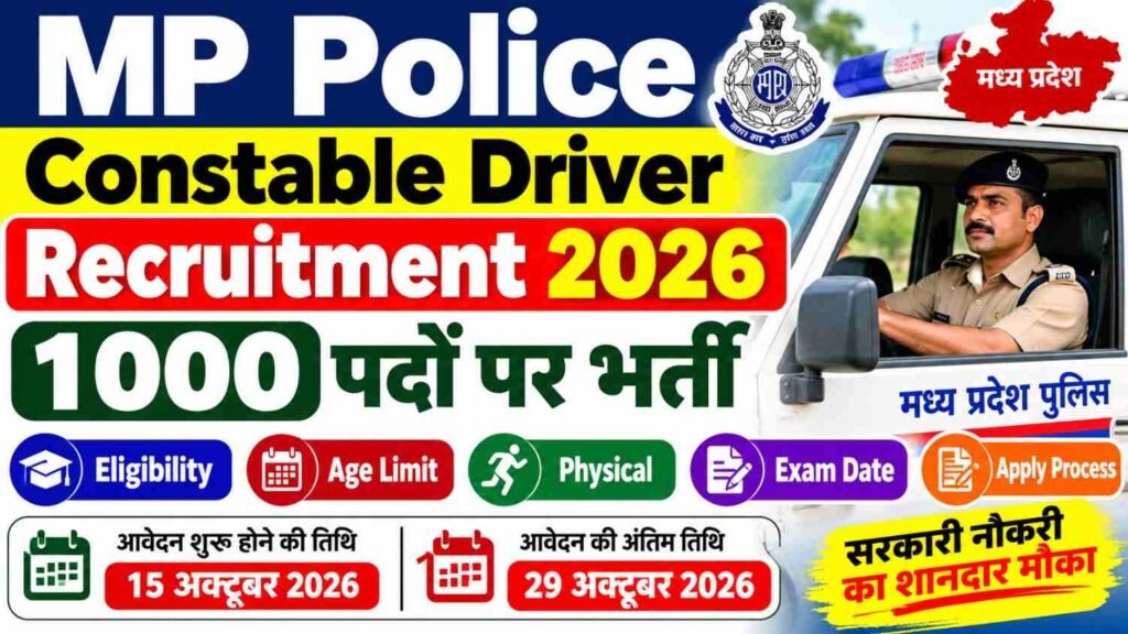 MP Police Constable Driver Recruitment 2026