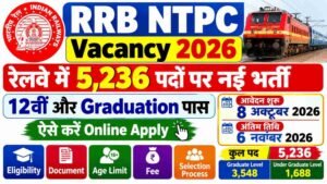 RRB NTPC New Vacancy 2026